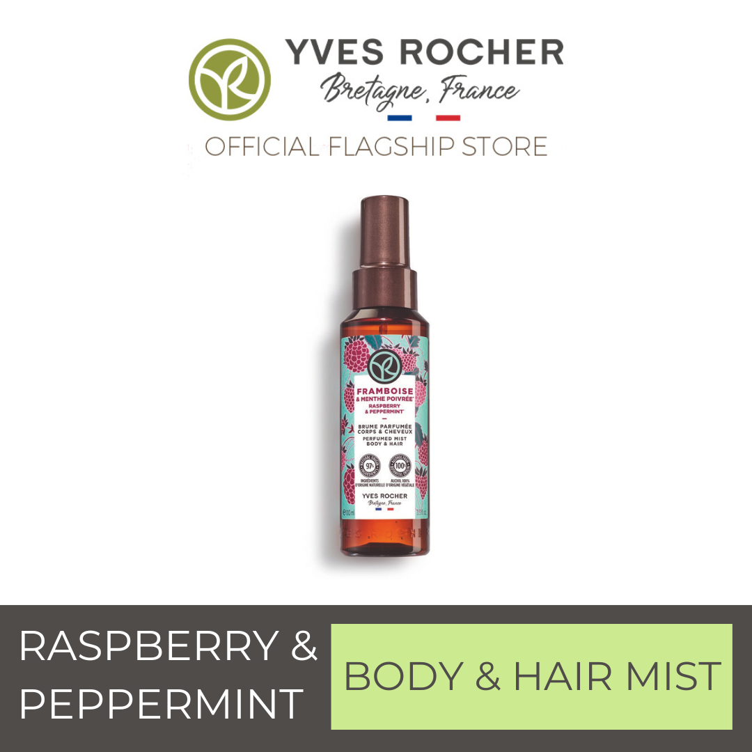 YVES ROCHER BODY AND HAIR MIST RASPBERRY PEPPERMINT PEPPERMINT 100ML - 60380