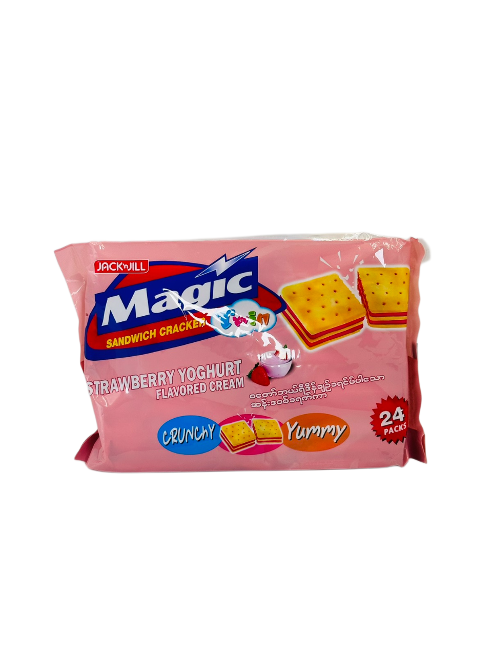 Magic Strawberry Yoghurt Flavored Cracker - 24pcs