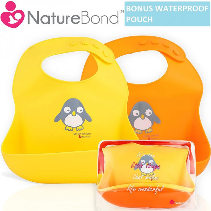 NatureBond Waterproof Sillcone Baby Bibs (2pcs)