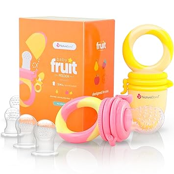 NatureBond Baby Fruit & Food Feeder ( Peach Pink and Lemonade Yellow )