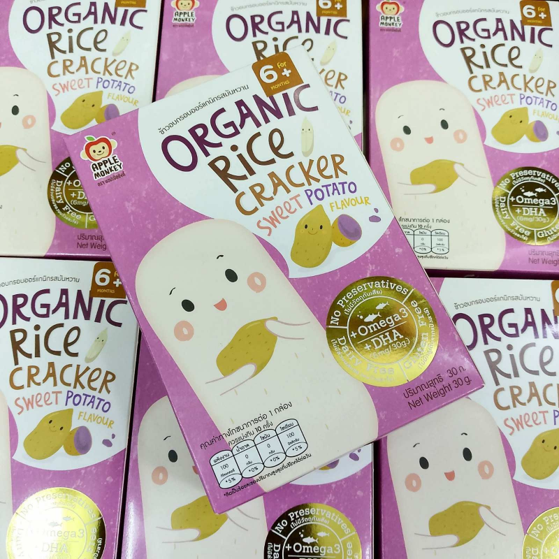 Organic Rice Cracker (ကန်ဇွန်းဉ)(6m+)(30g)