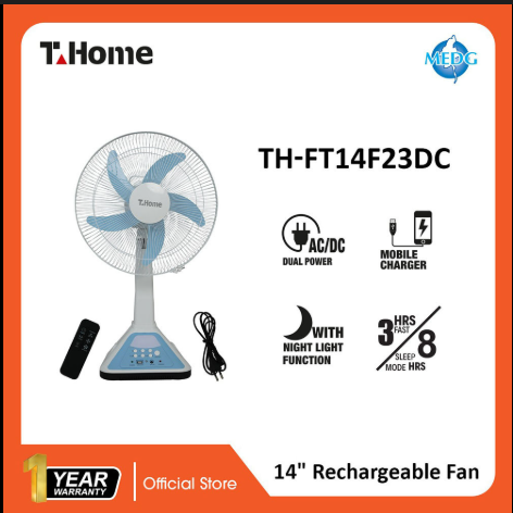 T- HOME AC/DC, Fan 14",Lead battery 6V 4500 mah, 20W