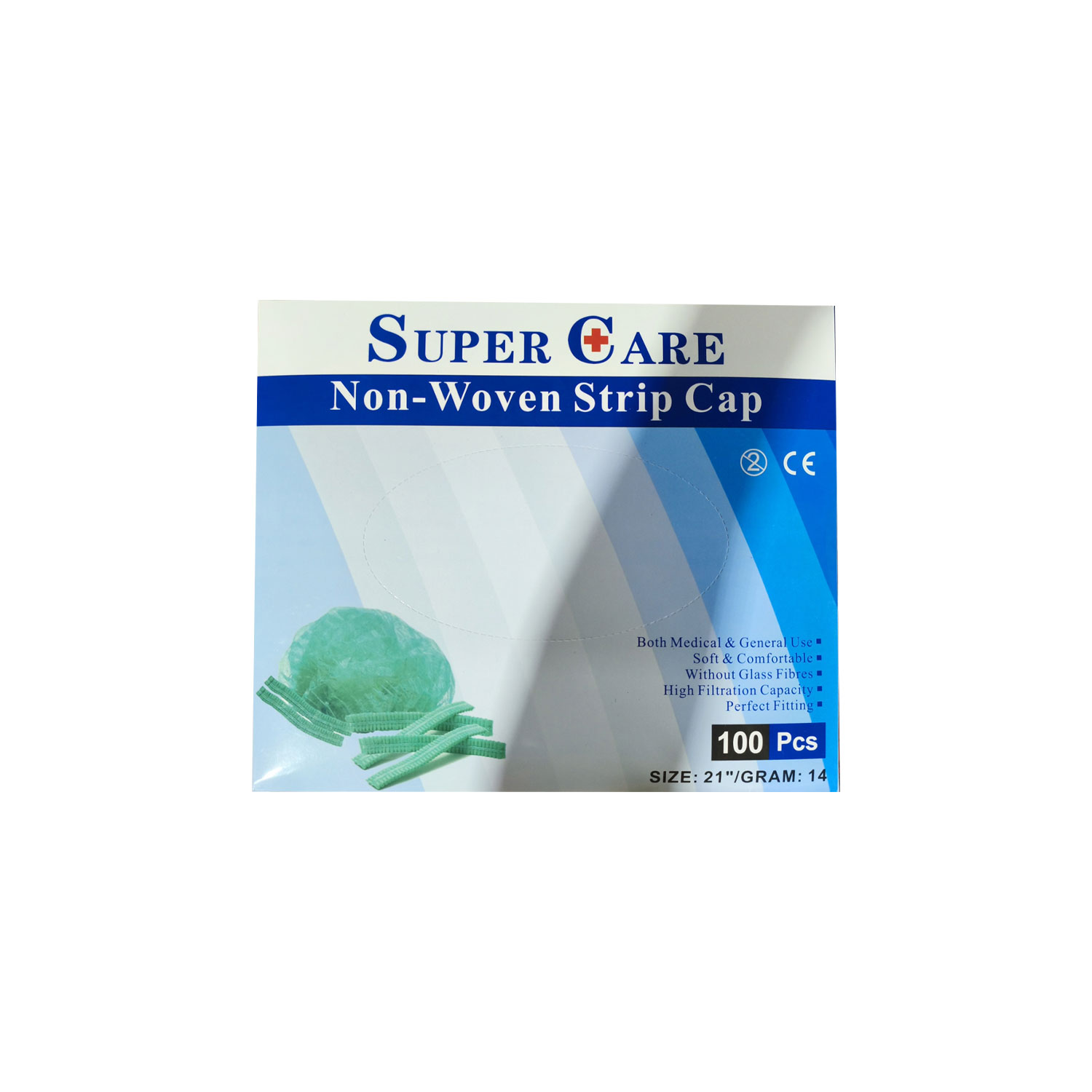 Super Care Non-Woven Strip Cap - 100pcs