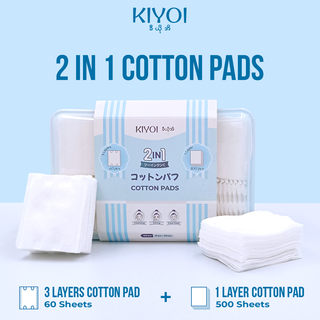 (Buy Any Item Above 15000 Get Kiyoi ½ Sponge Cotton Pad)Kiyoi 2 in 1 Cotton Pads