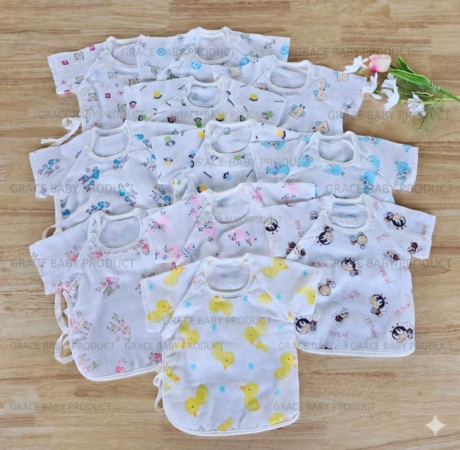 (Buy 2 - get 10% off) Grace Baby Product Muslinပခုံးတပ်(0-4)
