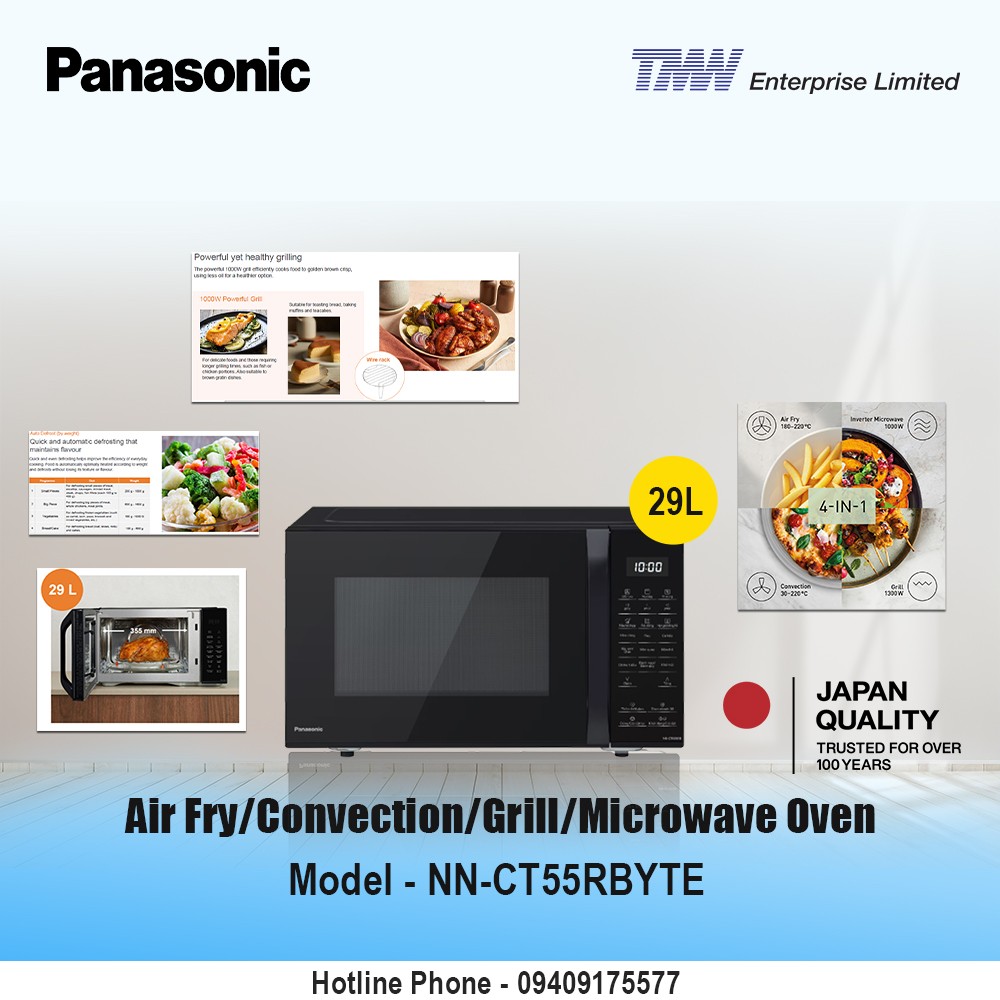 Panasonic Air Fry Convection Mrowave Oven- NN-CT55RBYTE