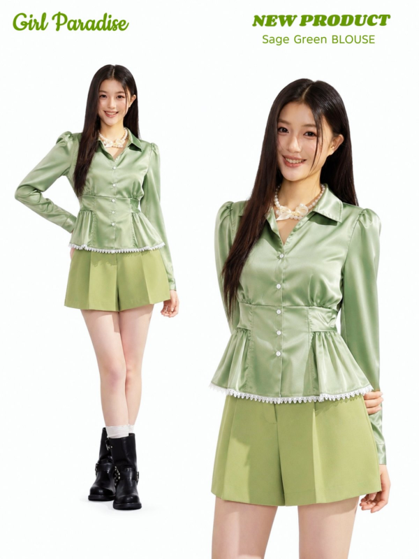 (Buy 2 , Get 20% off) Girl Paradise Crystal Grace Blouse