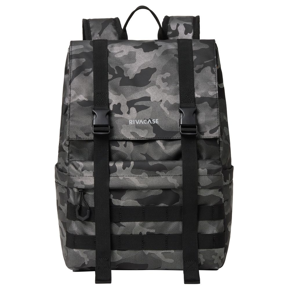 RIVACASE 7621 grey camo Sherwood-ECO 15L Rolltop backpack 15.6" / 6