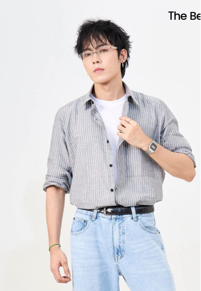 Stripe Slim-fit Shirt M606003LS