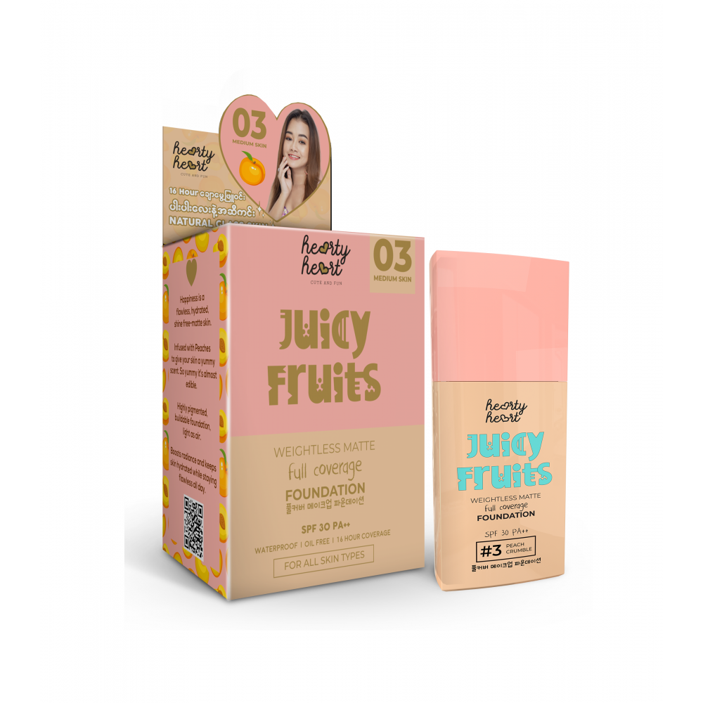 Hearty Heart Foundation Tube #3- 20ml(ဘူးခွံErrorပါ)