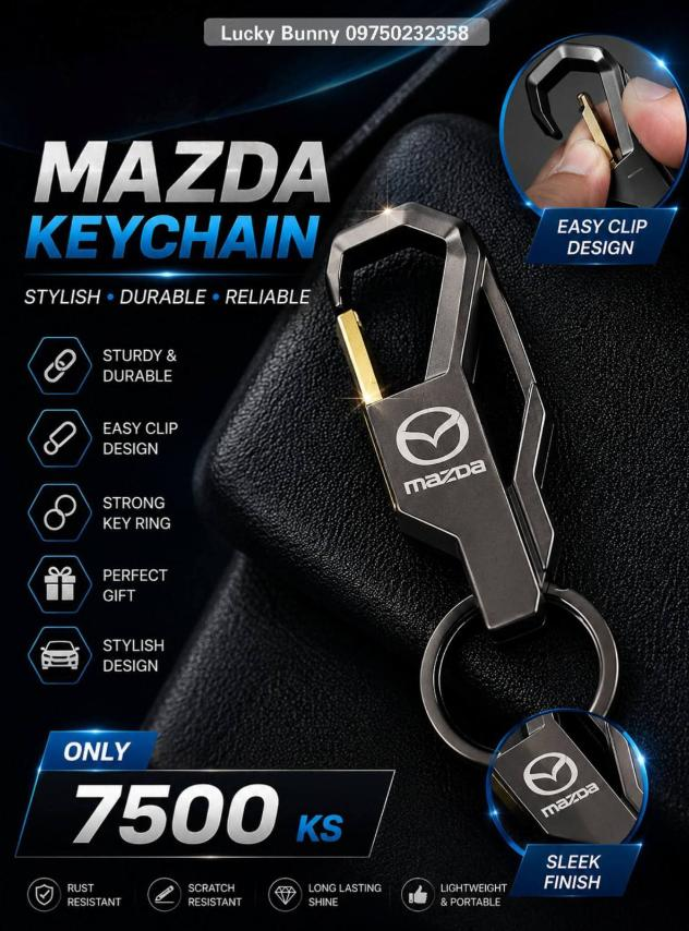 Lucky Bunny Car Brand Logo Keychain