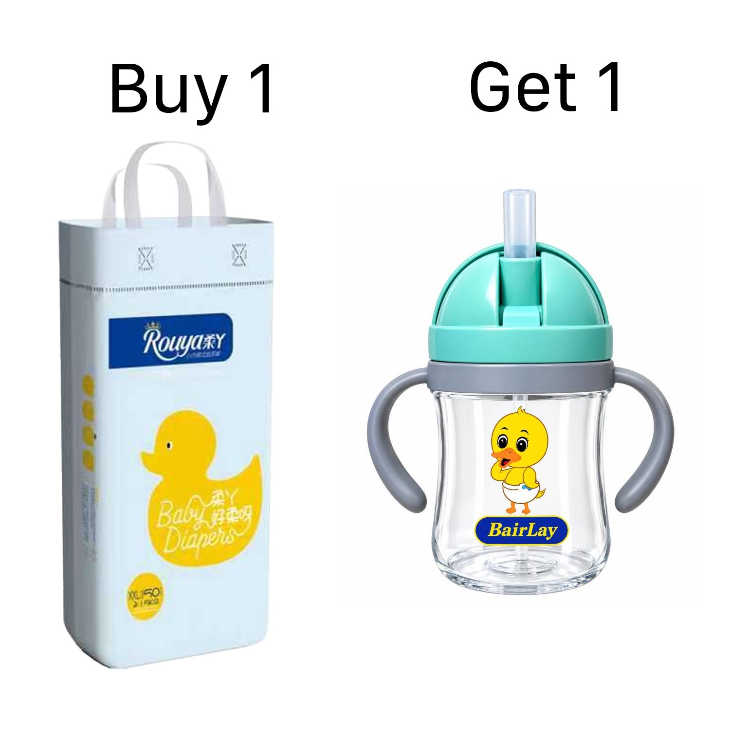 (Buy 1 get1 water bottle) Rouya Baby Diapers (Pant)