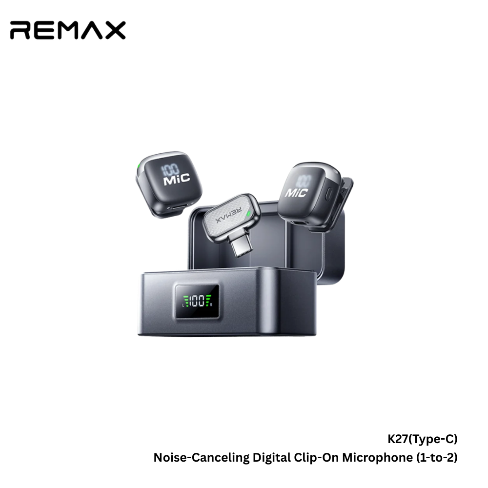 REMAAX---K27 TYPE-C 2IN1 DIGITAL DISPLAY CLIP-ON MICROPHONE (229032)(NPL-10/26) - 01141681BK