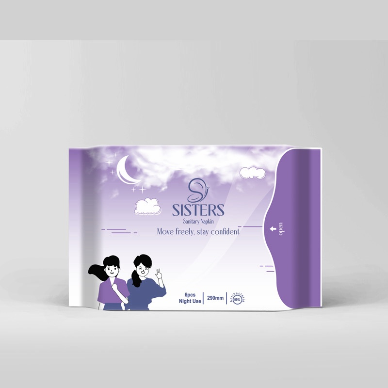 (Buy Any 3pcs Get bag) SISTERS Sanitary Napkin Night Use (6pcs) -  290mm