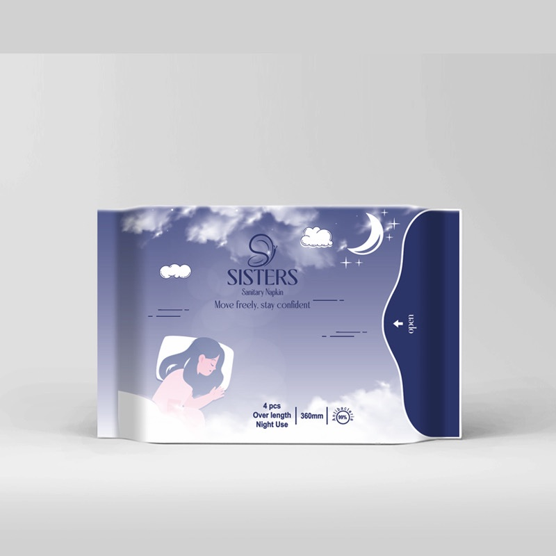 (Buy Any 3pcs Get bag) SISTERS Sanitary Napkin Over length (4pcs)- 360mm