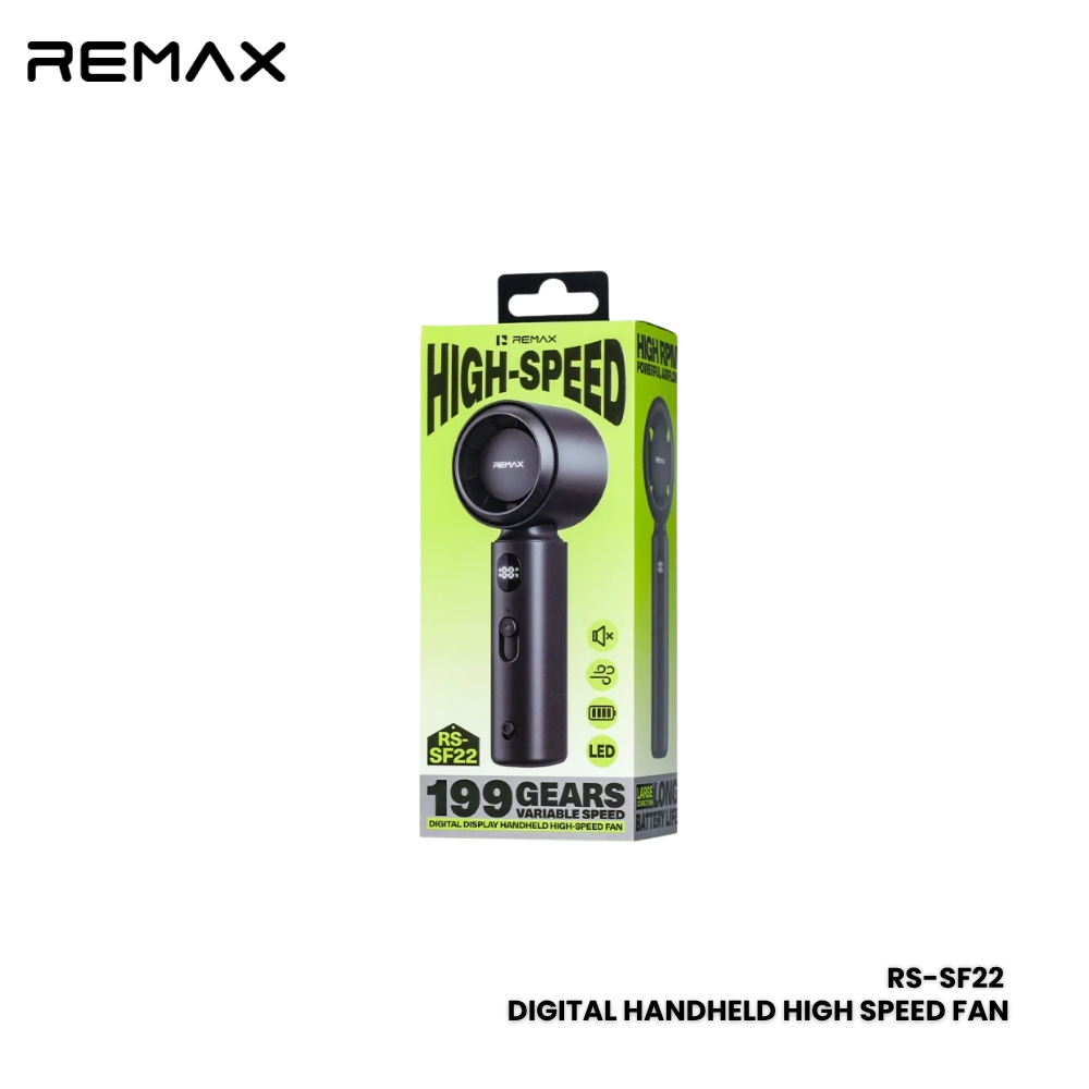 REMAX---RS-SF22 DIGITAL DISPLAY HANDHELD FAN(286196)(NPL-9/26) - 01141900BK