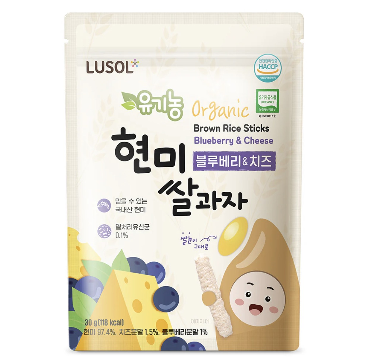 Lusol Brown Rice Stick (Blueberry & Cheese) 30g