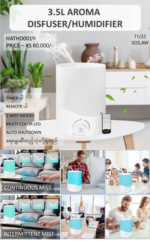 Tenswell Ultrasonic Humidifier 3.5L (TW301) - HATHD001N
