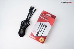 GADGET MAX---GX 3IN1 XTREME 3 IN 1 NYLON BRAIDED CABLE (1.5M)(5V)(3.5A) (NPL-10/2022) 20070032BK