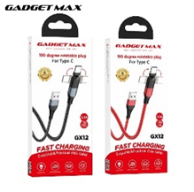 GADGET MAX---GX12 FAST CHARGING EXQUISITE & PRACTICAL DATA CABLE FOR TYPE-C (3A) (1.2M) 20070020BK