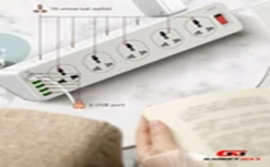 GADGET MAX---GM-S10 SC10610 (5USB/1TYPE-C) POWER SOCKET PD+QC 3.0 HIGH PERFORMANCE POWER SHRIP 2500W 20050022W