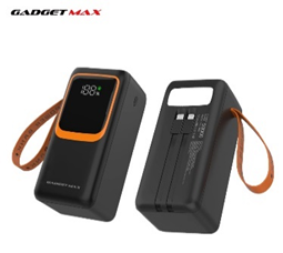 GADGET MAX---GB-50PRO 50000MAH PD20W+ QC22.5W WITH CABLE FAST CHARGING POWER PRO DIGITAL DISPLAY POWER BANK (OUTPUT-4USB)(TYPE C-IN/OUT)(IPH-IN/OUT)(NPL-8/2023) 20020024BK