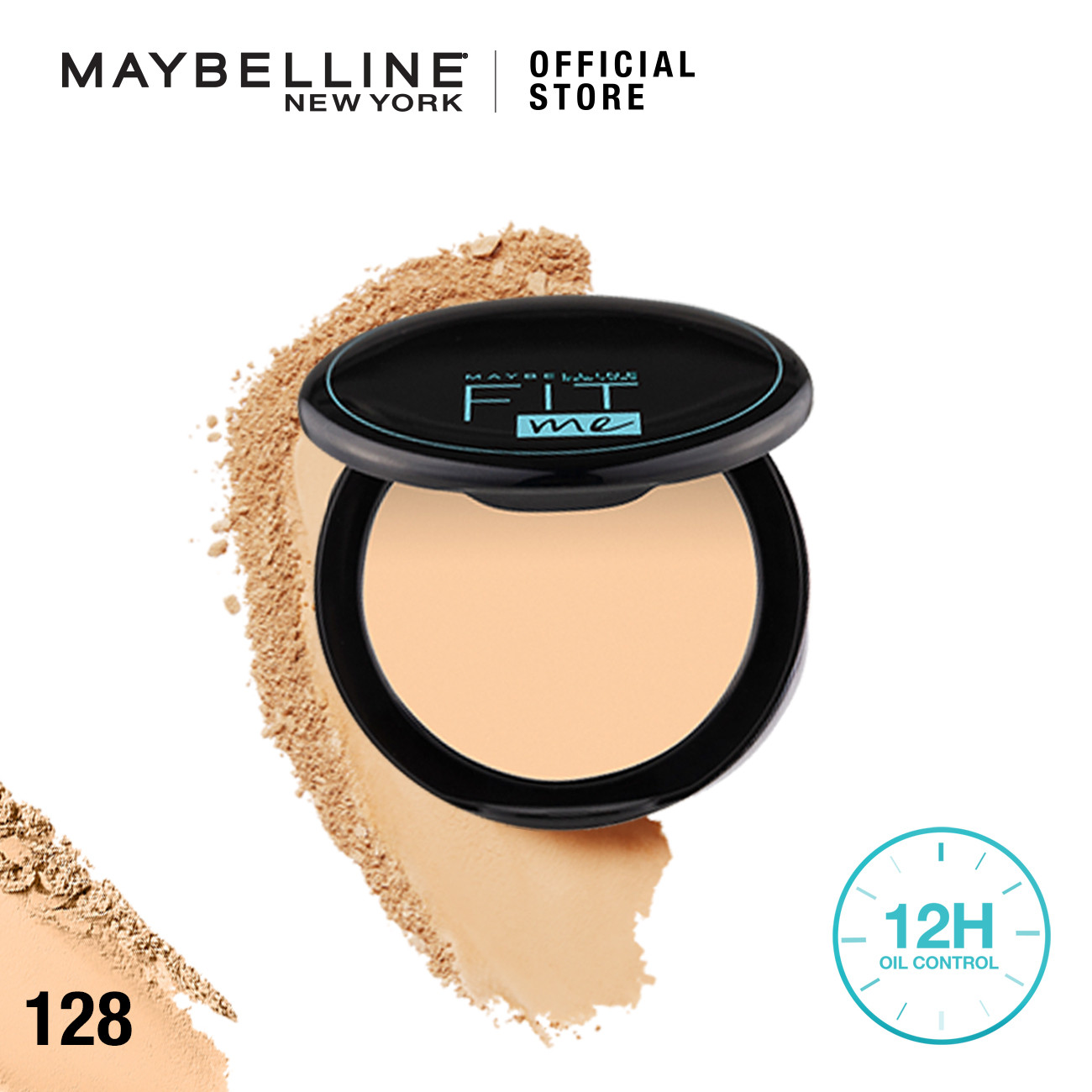 MAYBELLINE Fit Me Matte & Poreless Compact Powder 128 Warm Nude - 6ml
