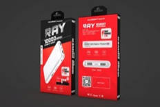 GADGET MAX--10000mAh NEW RAY POWER BANK 10000mAh(5V/2.1A) (OUTPUT-2USB/INPUT-MICRO, TYPE-C) 20020006BK