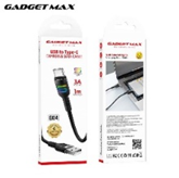 GADGET MAX---GX14 DU18 S-SHAPE FAST USB TO TYPE-C CHARGING DATA CABLE WITH LIGHT (3A) (1M) 20070022BK