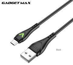 GADGET MAX---GX08 MICRO 2.4A CHARGING DATA CABLE FOR MICRO (2.4A)(1M) 20070014BK