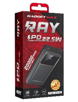 GADGET MAX---20000MAH 22.5W RAY PD POWER BANK (5V/3A)(OUTPUT-TYPE-C/A1/A2)(INPUT-MICRO/TYPE-C)(NPL-10/2023) 20020026BK