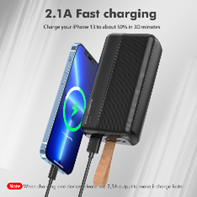 GADGET MAX---30000mAh RAY HANGER 2.4A POWER BANK 30000mAh (5V/2.1A) (OUTPUT-2USB/INPUT-MICRO/TYPE-C) 20020017